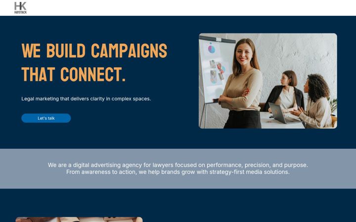 Screenshot von haystackadvertising.com