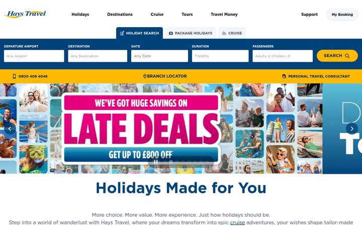 Screenshot of haystravel.co.uk