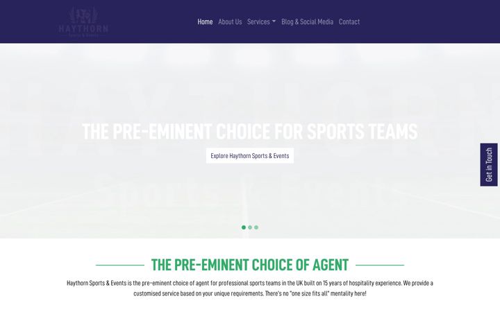 Screenshot of haythornsports.com