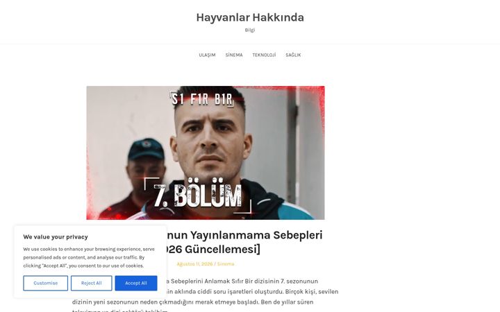 Screenshot of hayvanbilgi.com