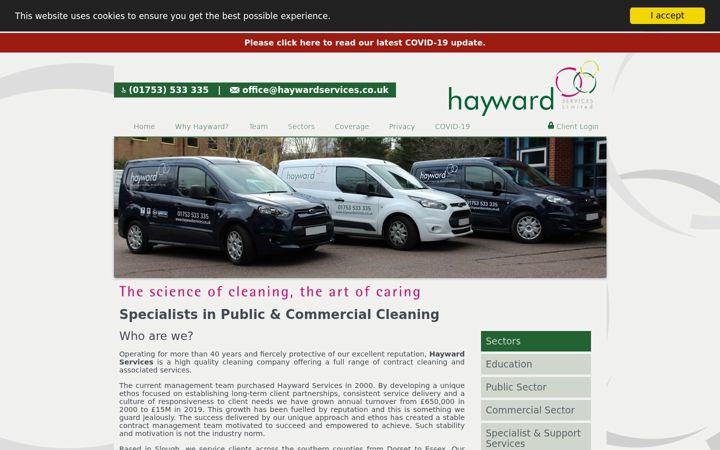 Screenshot of haywardservices.co.uk