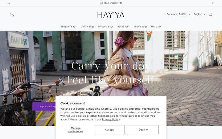 Screenshot of hayyabrand.com