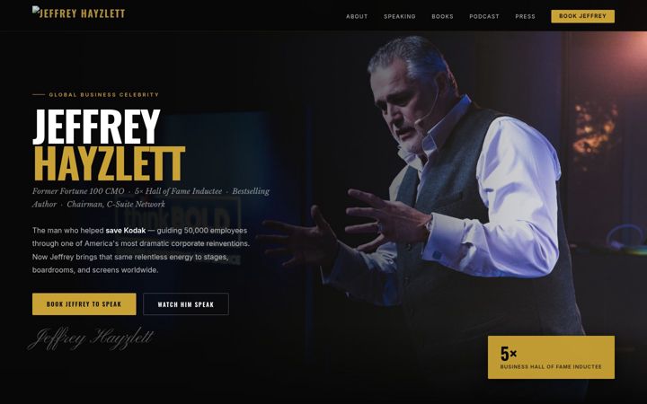 Screenshot of hayzlett.com