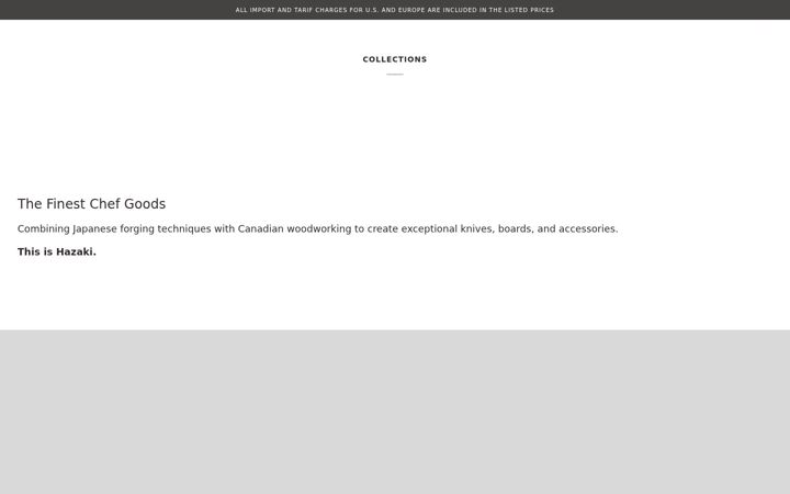 Screenshot of hazakiknives.com