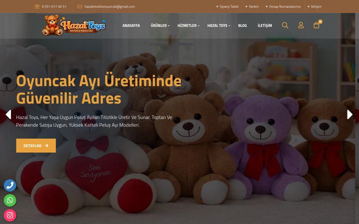 Screenshot of hazaltoys.com.tr