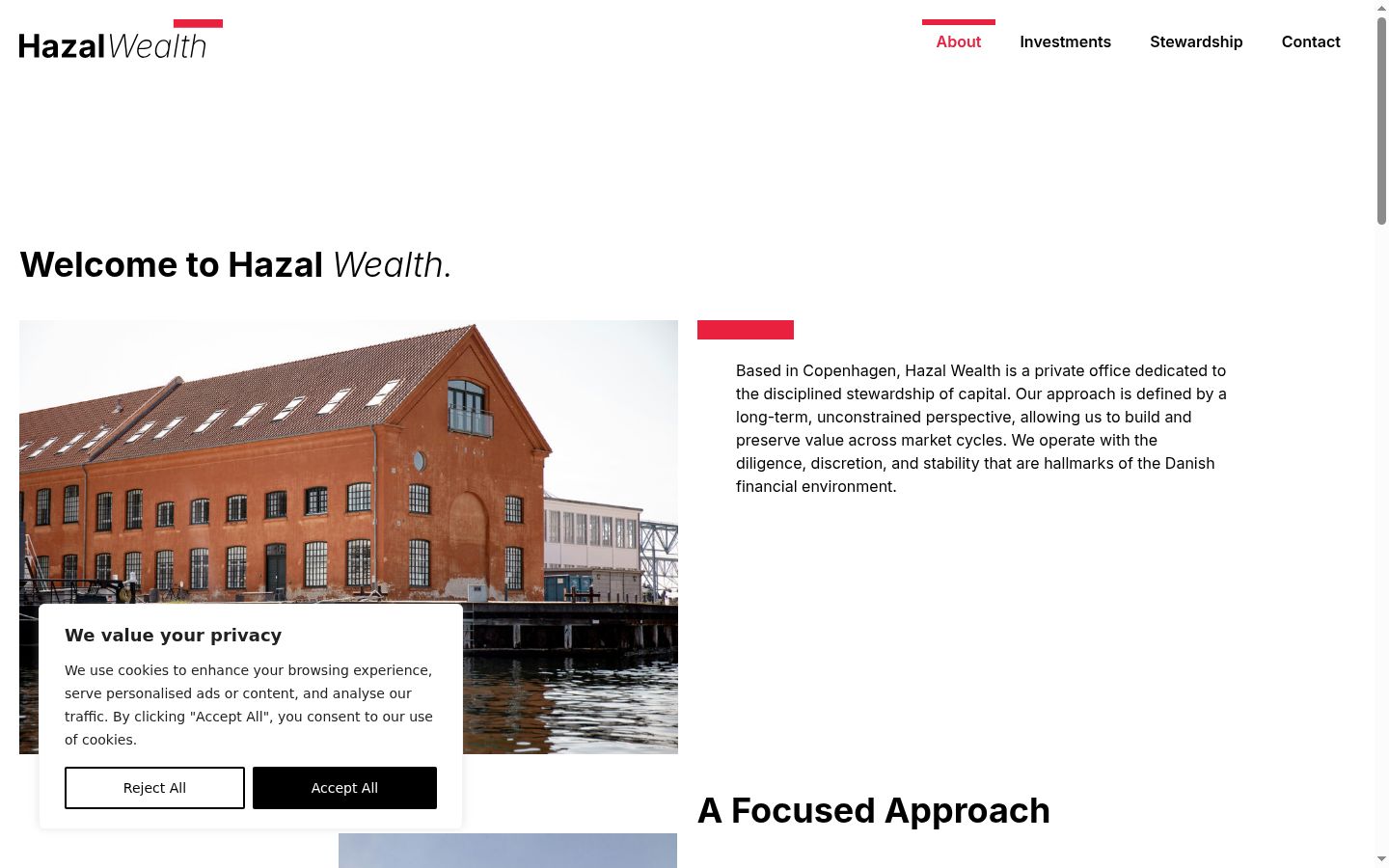 Screenshot of the consent banner shown before any interaction