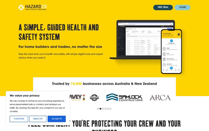 Screenshot of hazardco.com