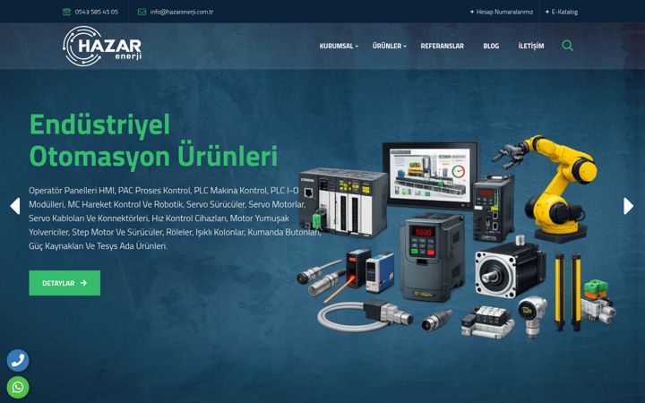 Screenshot of hazarenerji.com.tr