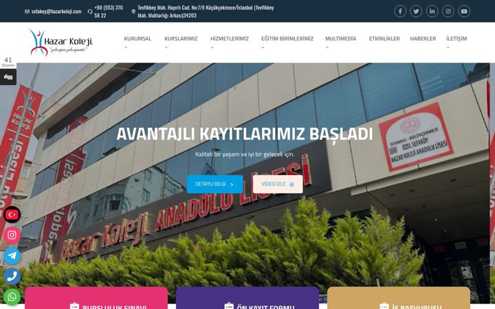 Screenshot of hazarkoleji.com
