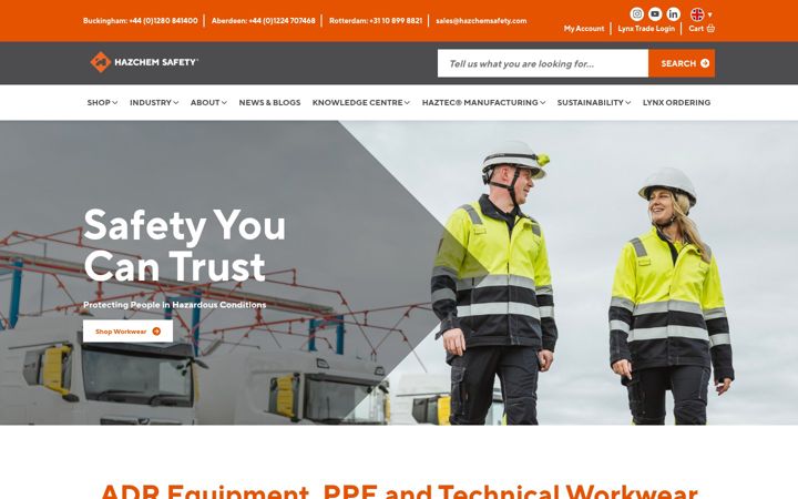 Screenshot of hazchemsafety.com