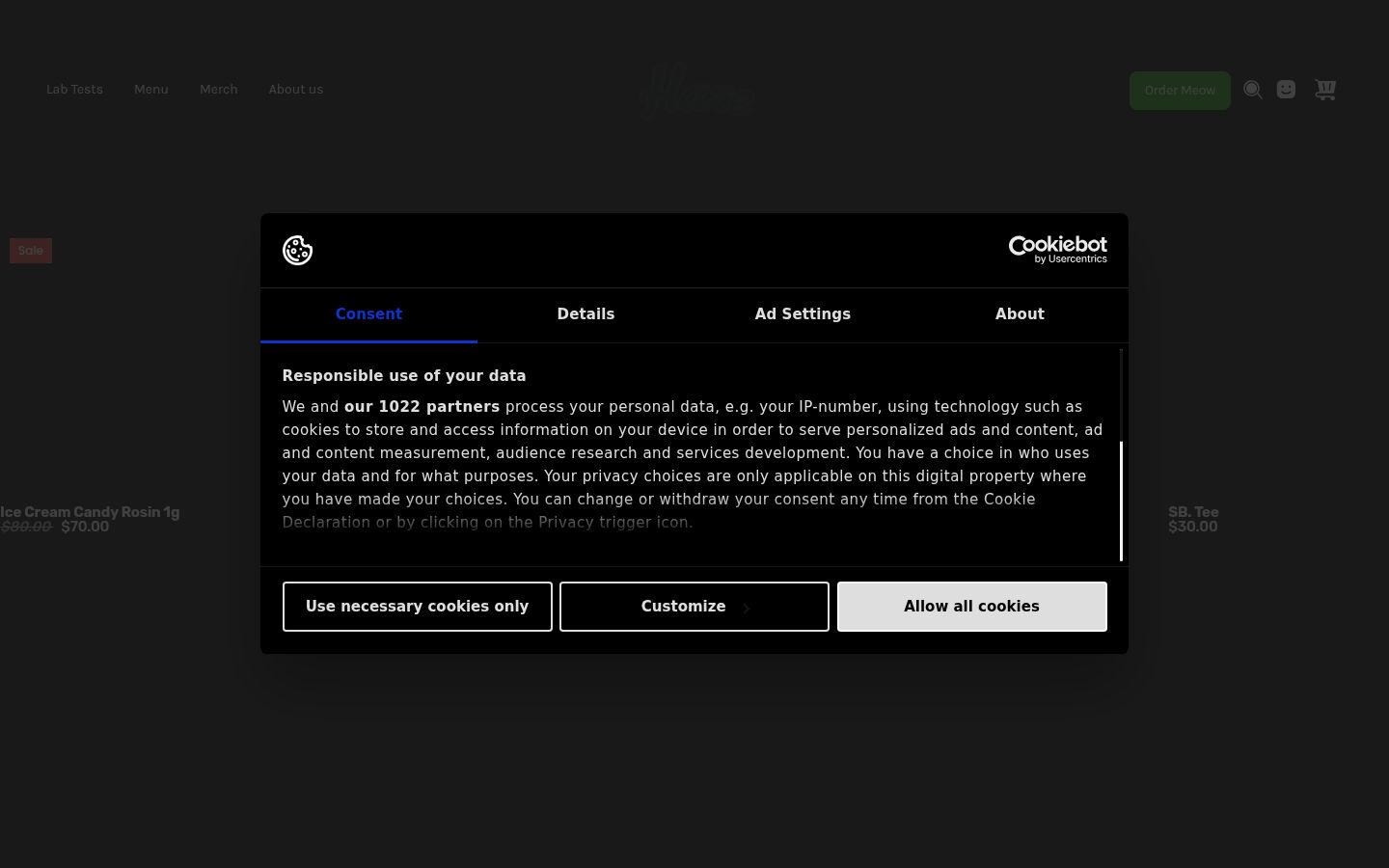 Screenshot tal-banner tal-kunsens muri qabel kwalunkwe interazzjoni