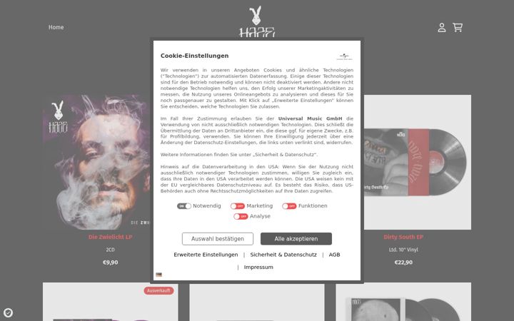 Screenshot of haze-tagmond-shop.de