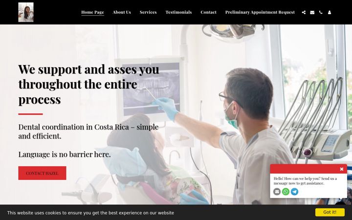 Screenshot of hazeldentalcarecr.com