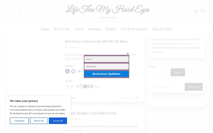 Screenshot of hazeleyesmom.com
