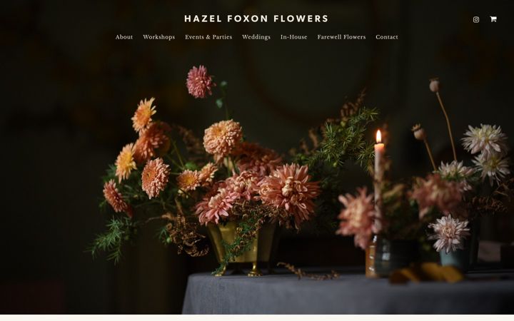 Screenshot of hazelfoxonflowers.co.uk