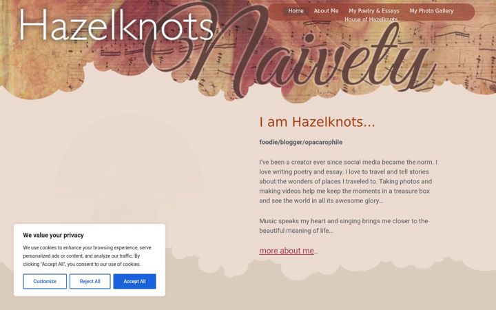 Screenshot of hazelknots.com