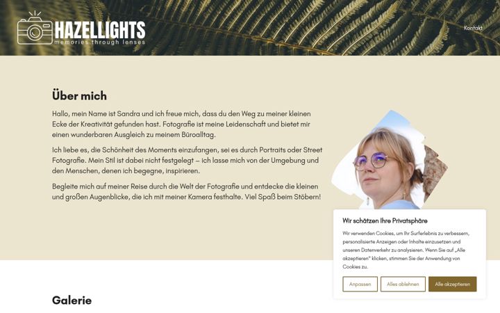 Screenshot of hazellights.de