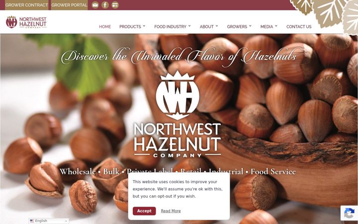 Screenshot of hazelnuts.com