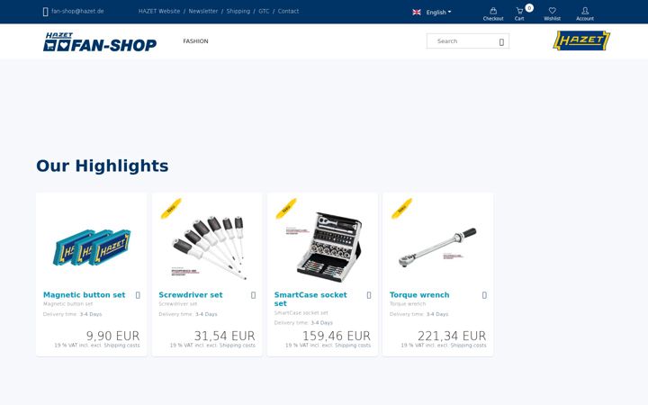 Screenshot of hazet-fanshop.de
