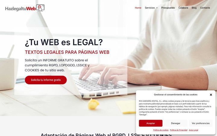 Screenshot of hazlegaltuweb.es