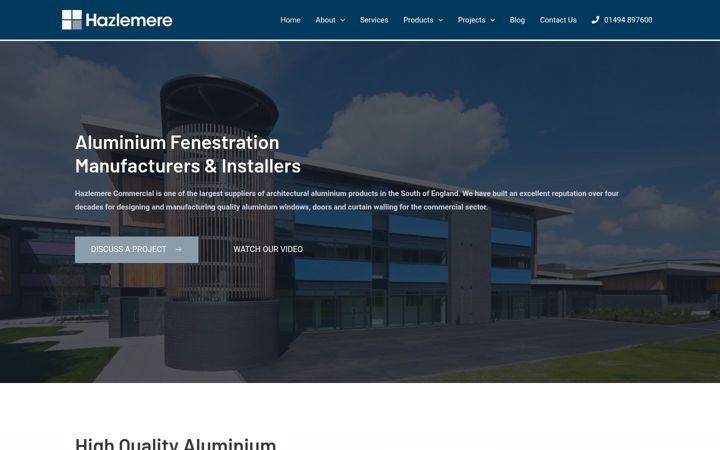 Screenshot of hazlemerecommercial.co.uk