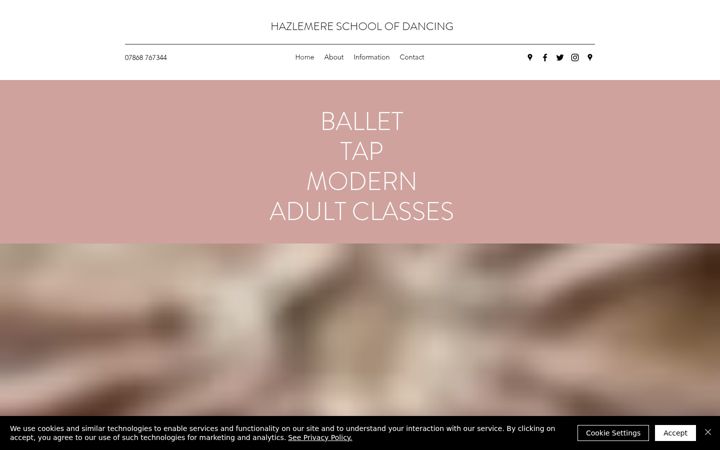 Screenshot of hazlemereschoolofdancing.co.uk