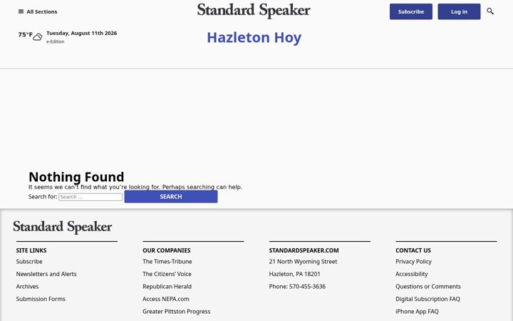 Screenshot of hazletonhoy.com