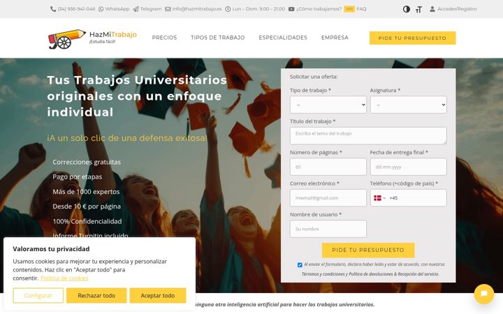 Screenshot of hazmitrabajo.es