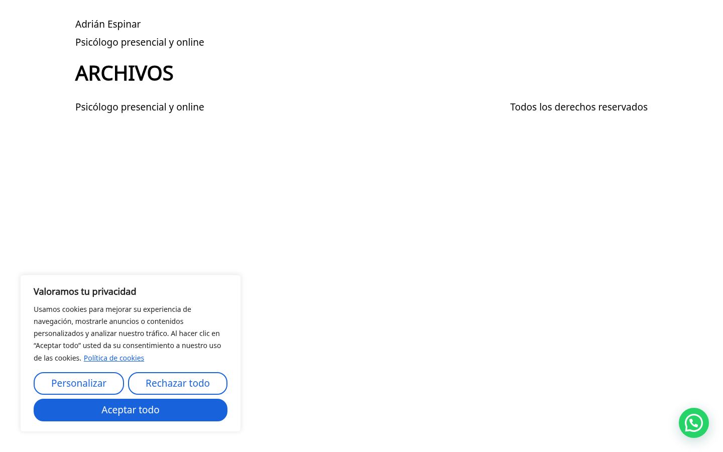Captura de pantalla del banner de consentimiento mostrado antes de cualquier interacción
