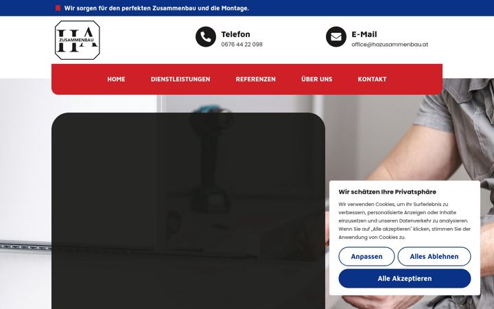 Screenshot of hazusammenbau.at