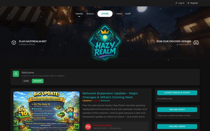 Screenshot of hazyrealm.net