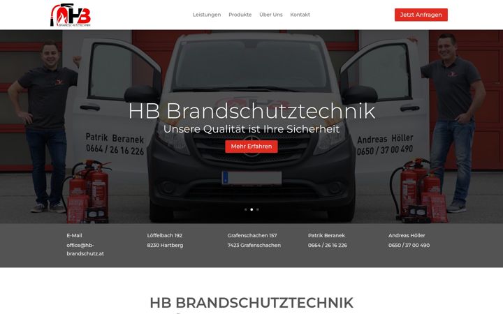 Screenshot of hb-brandschutz.at