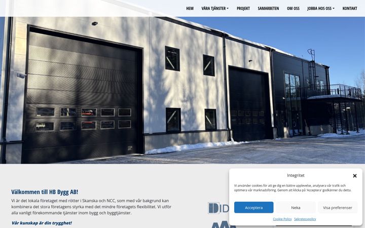 Screenshot of hb-bygg.se