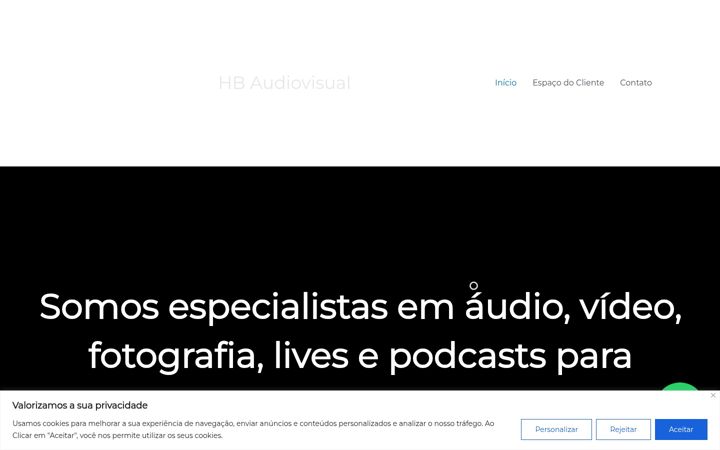 Screenshot of hbaudiovisual.com.br
