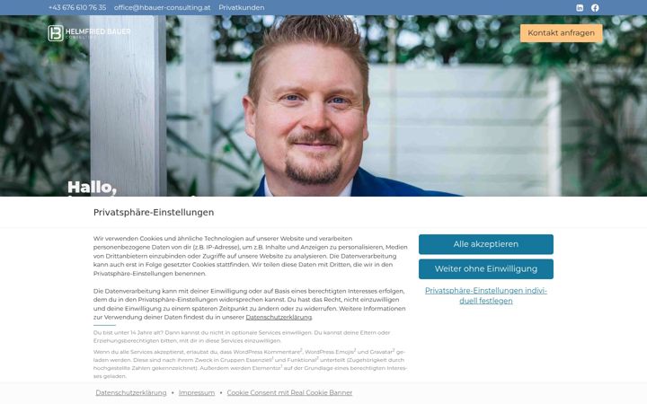 Screenshot of hbauer-consulting.at