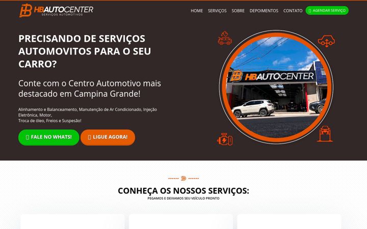 Screenshot of hbautocentercg.com.br