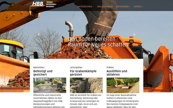 Screenshot of hbb-tiefbau.de