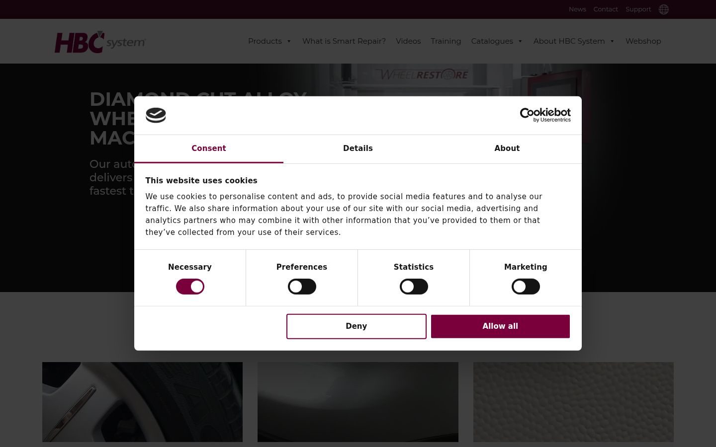 Screenshot del banner di consenso mostrato prima di qualsiasi interazione