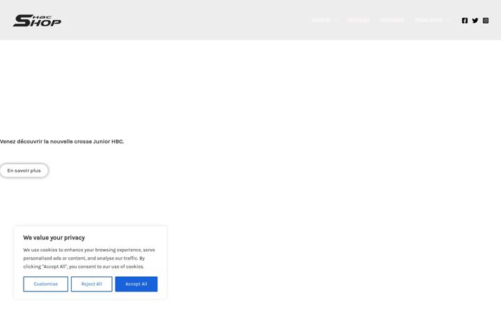 Screenshot of hbchockeyshop.com