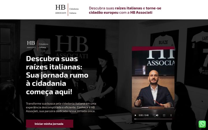 Screenshot of hbcidadaniaitaliana.com.br