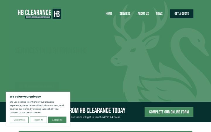Screenshot of hbclearance.co.uk