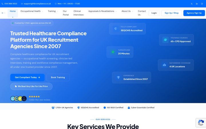 Screenshot of hbcompliance.co.uk