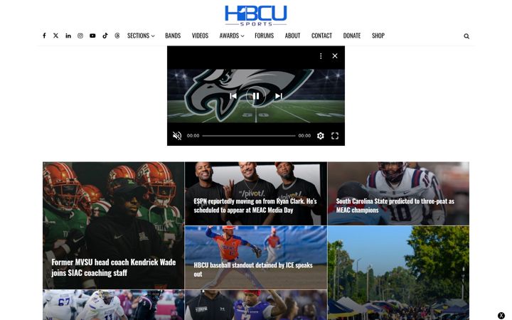 Zrzut ekranu hbcusports.com