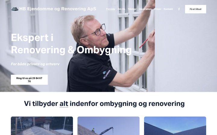 Screenshot stránky hbejendomme.dk