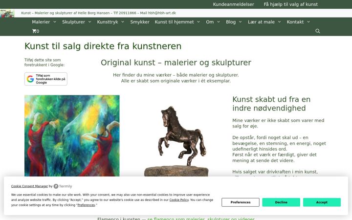 Screenshot of hbh-art.dk