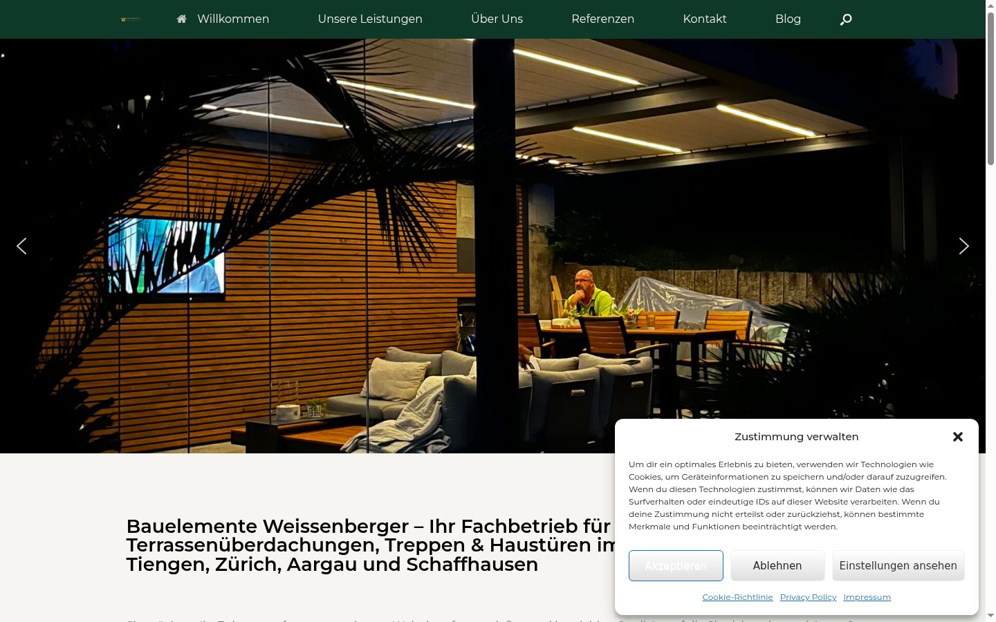 Screenshot of the consent banner shown before any interaction