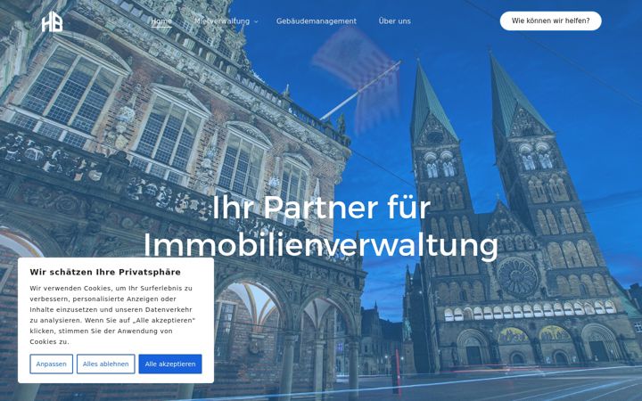 Screenshot of hbhausverwaltung.de