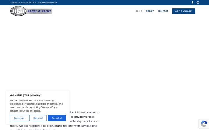 Screenshot of hbhpanel.co.za