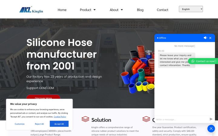 Screenshot of hbkinglinrubber.com