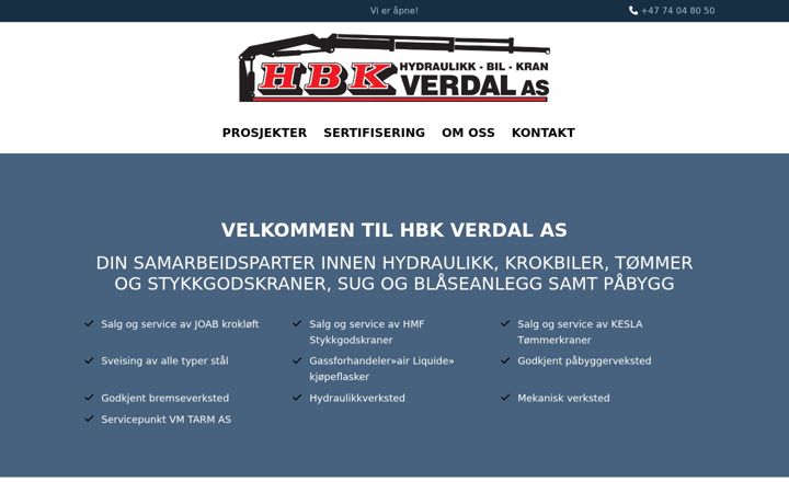 Snímek obrazovky hbkverdal.no